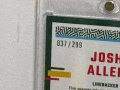 2024 Donruss Elite Series Josh Allen, 2023 Donruss Optic Josh Allen Aqua Refractor, and 2024 Panini