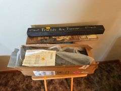 FOLDING TV TRAY, WALL ART, AND CANVAS DOOR/WALL RACK