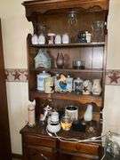 WOODEN HUTCH WITH CONTENTS