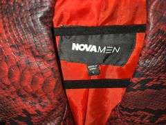 Express Black Leather Jacket (Size M) and NovaMen Red Snakeskin Print Leather Jacket (Size L)