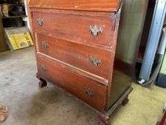 VINTAGE SECRETARY DESK WITH CHINA HUTCH