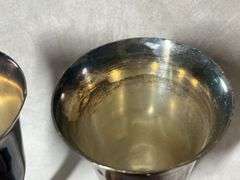 Wine Goblets, Possibly Sterling, 9 oz total weight