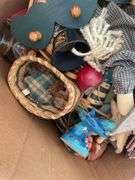 RUSTIC DECOR, LAMP AND BASKET
