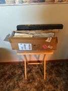 FOLDING TV TRAY, WALL ART, AND CANVAS DOOR/WALL RACK