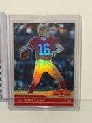 2023 Panini Plates and Patches Joe Montana Card (#’d 27/35) and 2024 Panini Prizm John Elway Checker