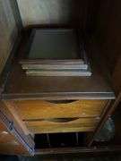 VINTAGE WOODEN ARMOIRE WITH DRAWERS INSIDE
