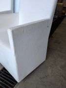 (4) matching white chairs on wheels