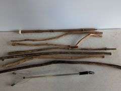 (7) unique walking sticks and grabber
