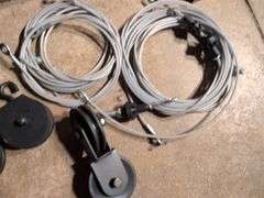 Flat of pulleys and cables