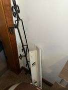 BISSELL LITTLE GREEN CARPET CLEANER, VACUUM SWEEPER, WOOD SHELF, TABLE, AND MORE