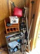 CONTENTS OF CORNER INCLUDING SHELF, LIGHTING ETC.