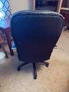 WOOD ROCKING CHAIR AND ROLLING OFFICE DESK