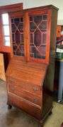 VINTAGE SECRETARY DESK WITH CHINA HUTCH