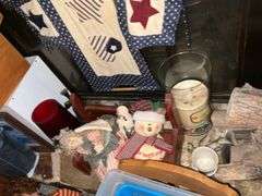 ALL ITEMS ON HEARTH AND MANTLE INCL. VASES AND CLOCK