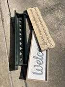 WOOD SHELF AND WALL ART
