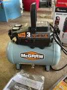 MCGRAW 3 HP AIR COMPRESSOR AND CENTRAL PNEUMATIC STARTER KIT