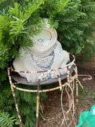 GARDEN STATUES FROG AND ANGEL