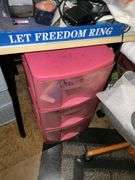 LARGE LOT OF SEWING SUPPLIES INCL. SINGER MACHINE, TABLE, OFFICE CHAIR