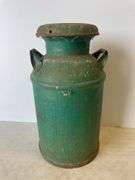 Green milk can - 24" tall