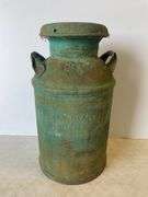 Green milk can - 24" tall