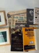 Miscellaneous books and frames photographs