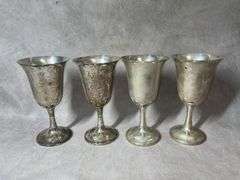Wallace Sterling Wine Goblets, 1 lb. 1 oz total weight