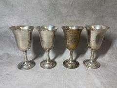 Wallace Sterling Wine Goblets, 1 lb. 2 oz total weight