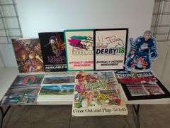 Sports signs/posters - Kentucky Derby, baseball, football, and more - some metal