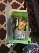 COFFEE TABLE, CIGARETTE MACHINE, CHRISTMAS TREE AND DECOR