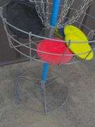 Disc golf free standing basket with (9) discs