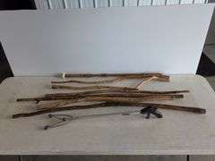 (7) unique walking sticks and grabber