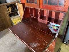 VINTAGE SECRETARY DESK WITH CHINA HUTCH