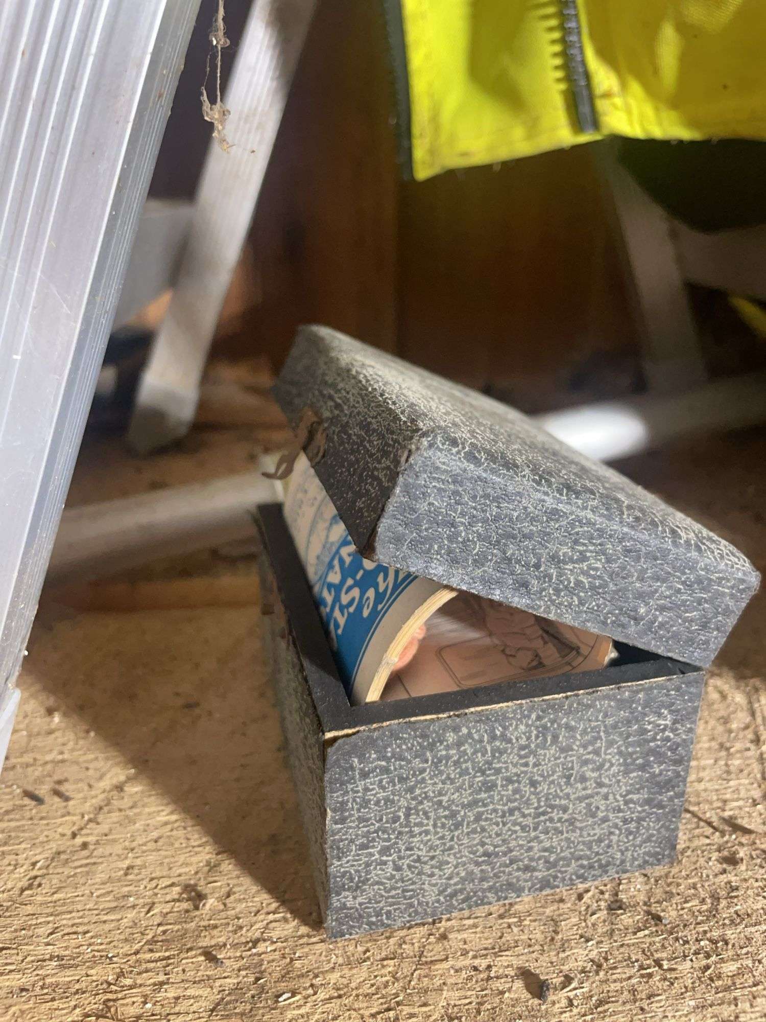 Reflective vest, paint sprayer, construction stand