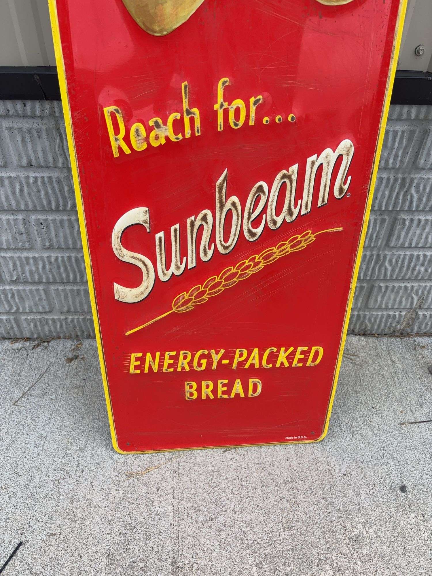 Sunbeam Bread Sign 42” H 14” - Kaufman Realty & Auctions
