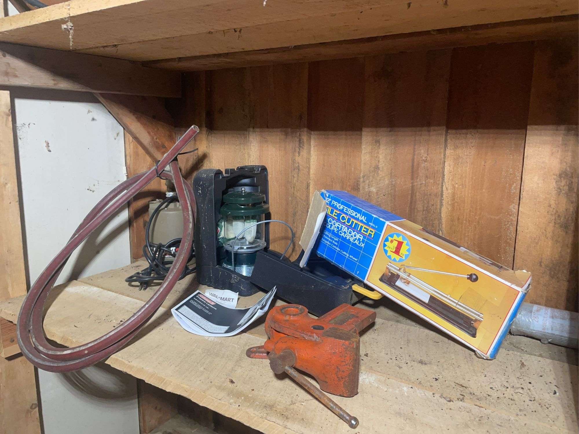 Submersible utility pump, Coleman lantern, tile cutter, and more