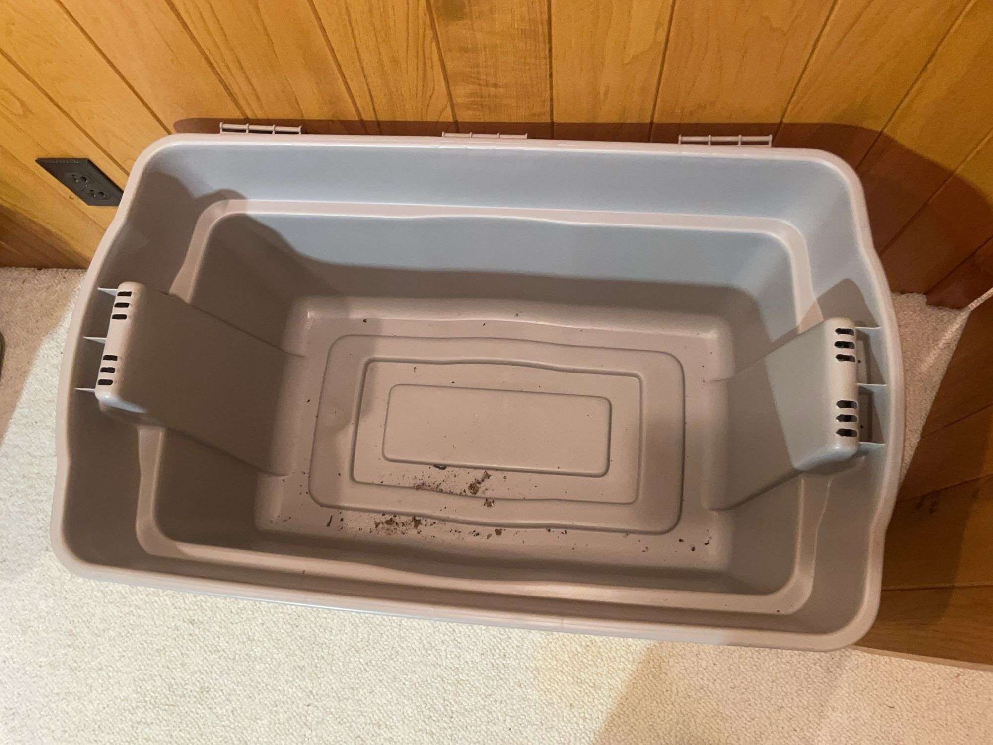 (3) matching Rubbermaid totes with lids