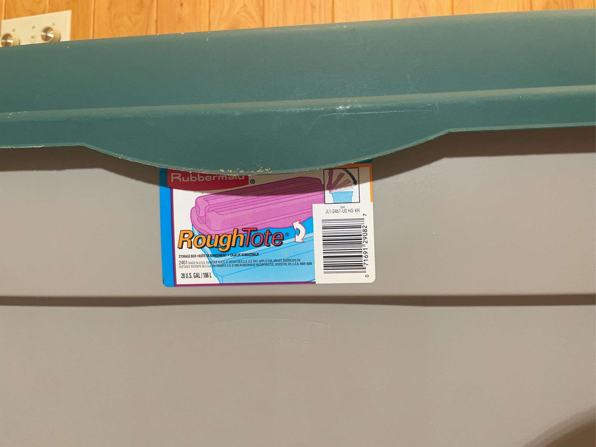 (2) matching Rubbermaid totes