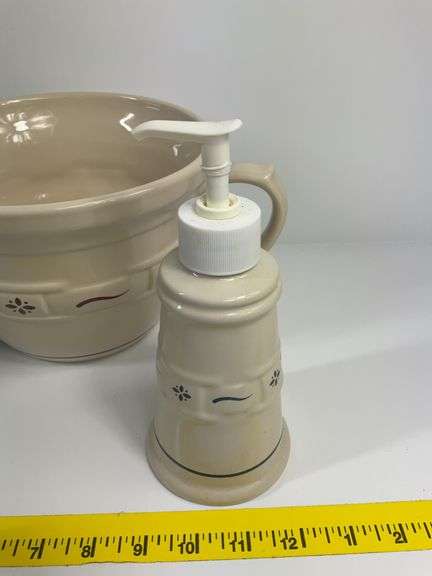 Longaberger Plates, Bowls and Pitcher, Soap Dispenser