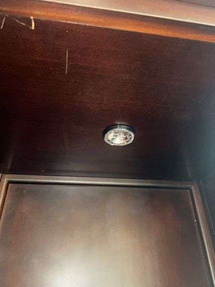 Wooden Cabinet with Light, ONE GLASS DOOR MISSING