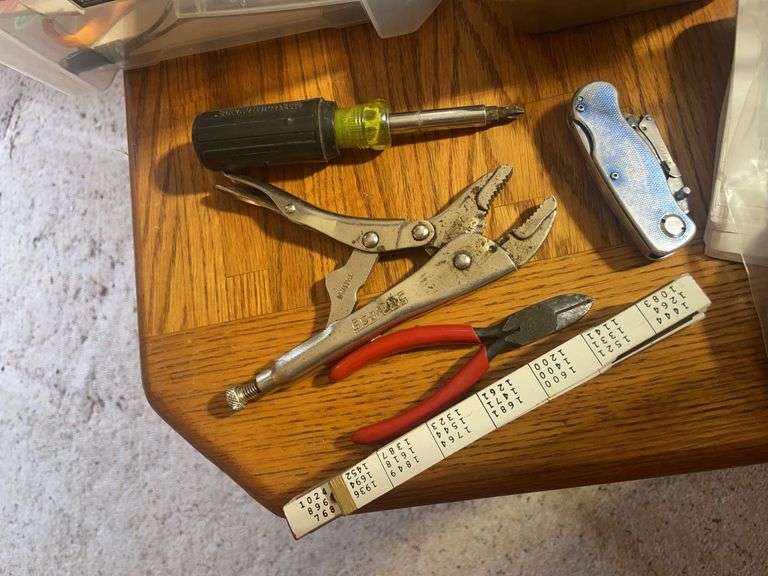 Paper shredder, JBL speaker, tools, and other items