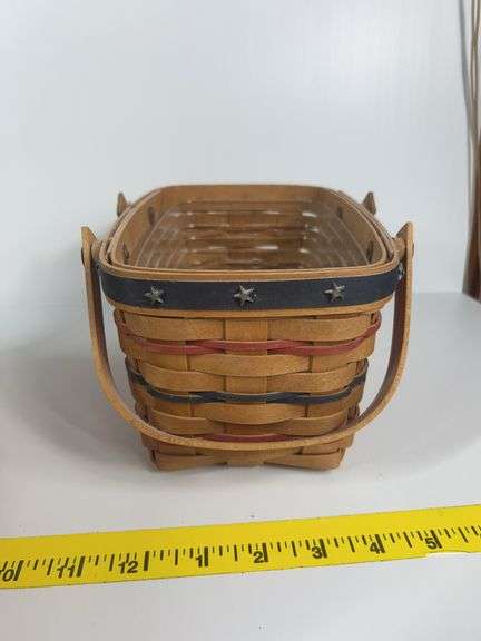 Longaberger Bee Basket, Mini Waste Basket, 2 Handled Baskets