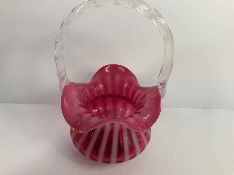 Fenton Candy Stripe Basket