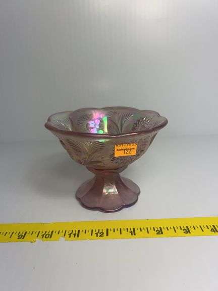 Fenton Lilac Carnival Glass Compote