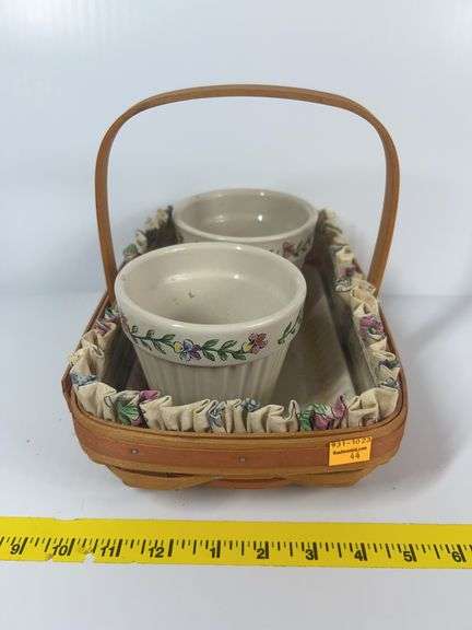 Longaberger Mother’s Day Early Blossoms Basket and Pottery Flower Pots