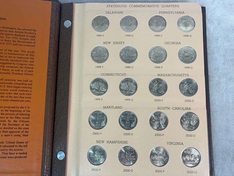 1999-2008 Statehood Commemorative Washington Quarters Complete Book