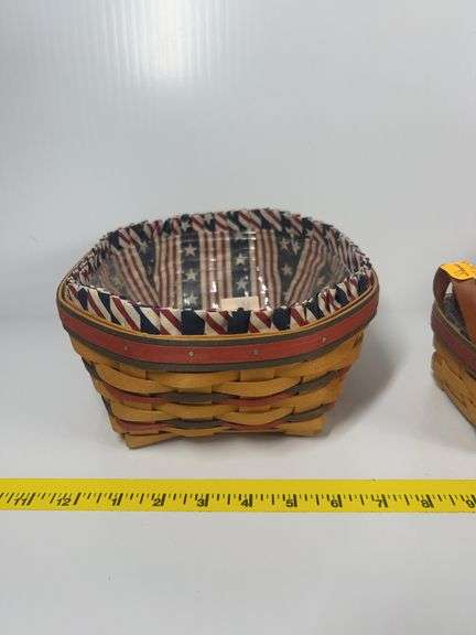 2002 Longaberger Traditions Christmas Basket, Longaberger Small Basket, Longaberger Blue Ribbon All