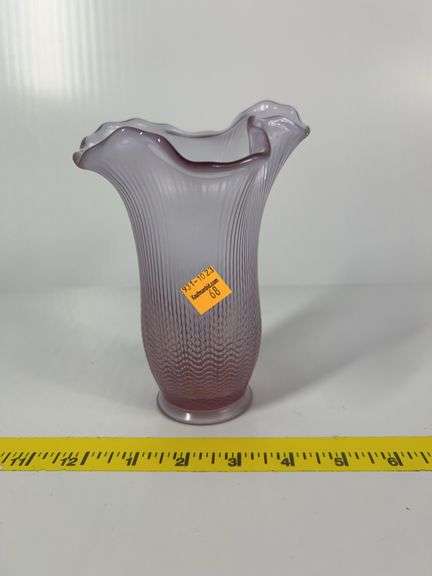 Fenton Pink Fluted Vase