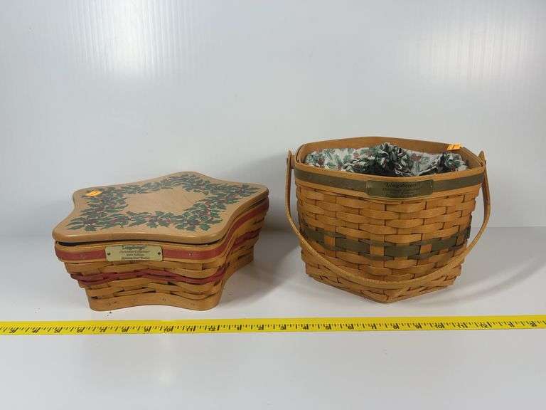 2001 Longaberger Shining Star Christmas Basket, 1997 Longaberger Snowflake Christmas Basket