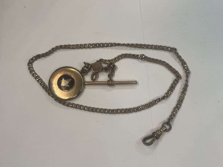 Masonic Brass Key Ring with Chain