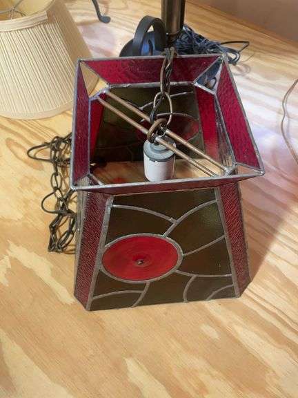 (4) decorative lamps - (1) standing, (1) hanging, and (2) table
